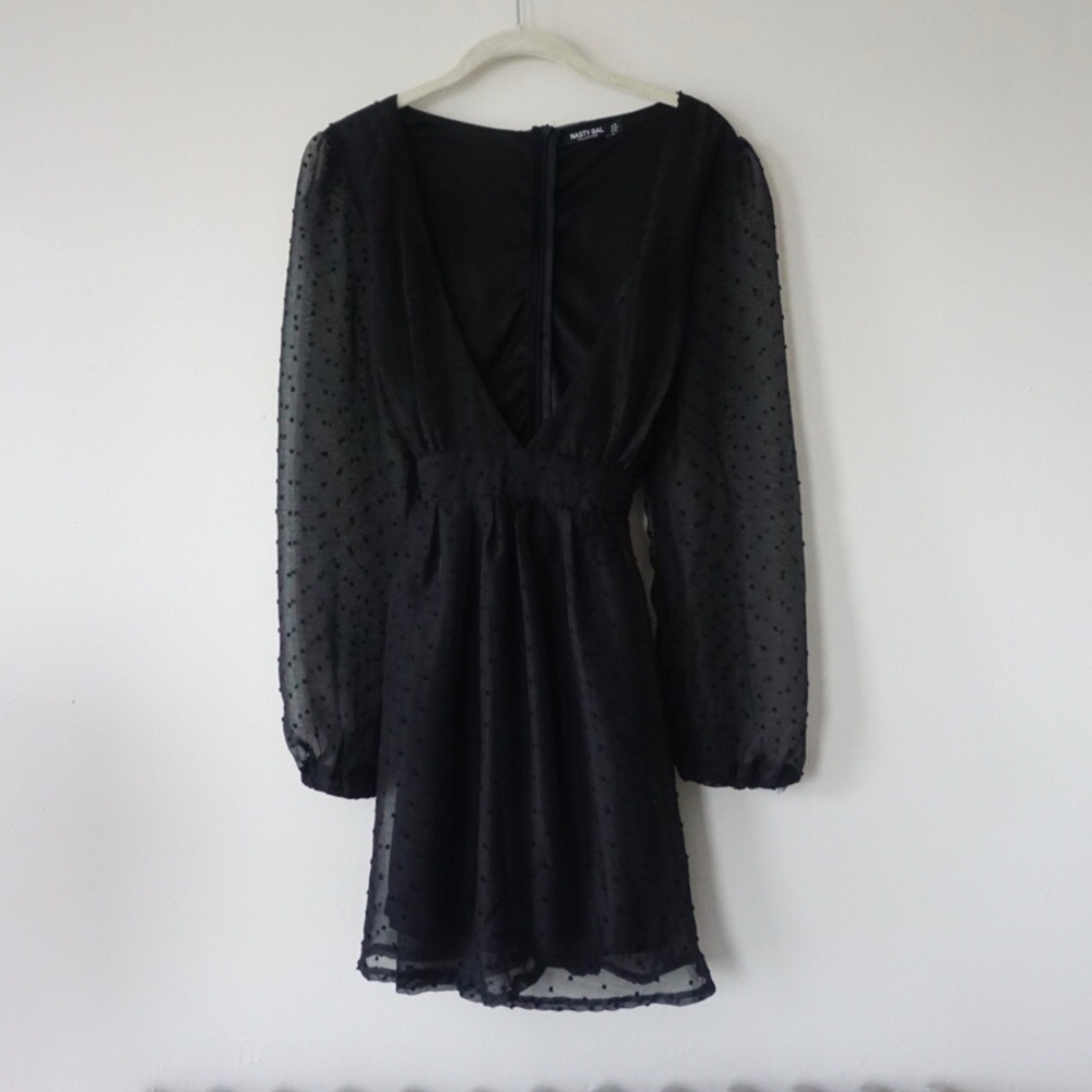 NASTY GAL | Skin Deep Mesh Dress sheer sleeves - Picture 4 of 8